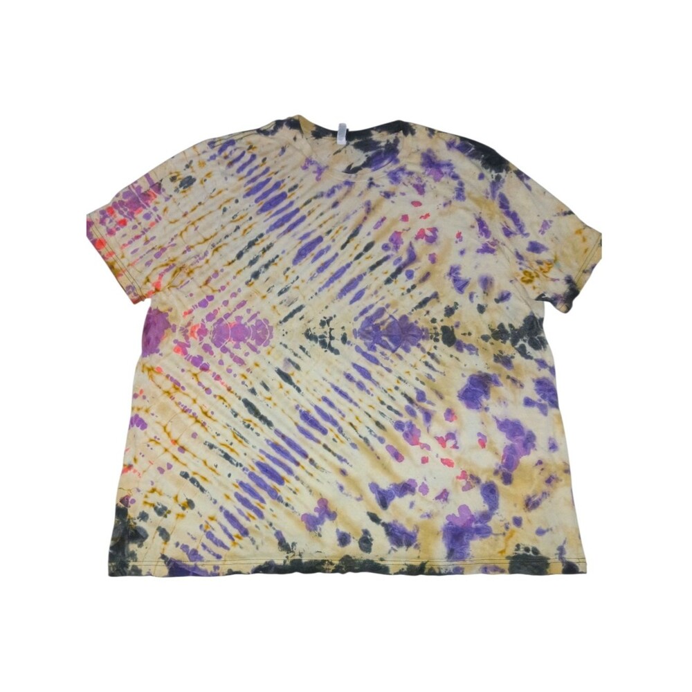 Tie-Dye Short Sleeve Tee in Purple and Yellow